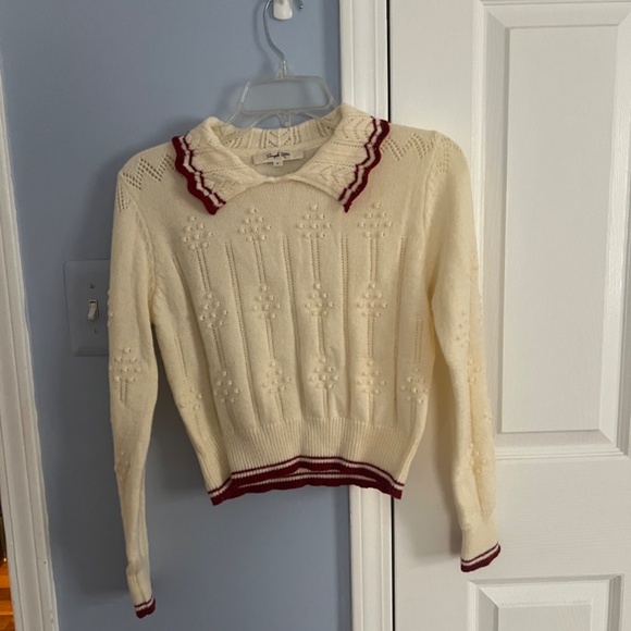 Simple Retro ribbed wool sweater - Picture 2 of 5